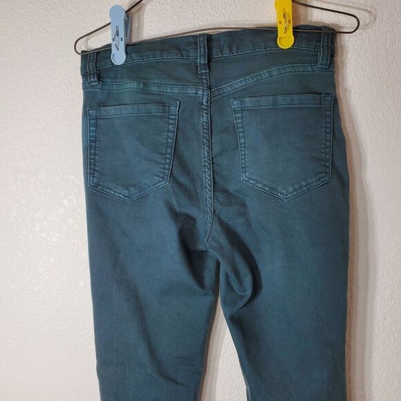Free People Womens High-Rise Skinny Jeans Size 29 Teal Green Denim Stretch - Picture 9 of 12